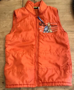 Vtg Star Wars Childs Kids Orange Puffer Vest 8/10 C-3PO R2-D2 - Picture 1 of 7