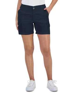 Style & Co Petite Zig Zag Stitch Cargo Shorts SZ 4P Industrial Blue - Picture 1 of 3