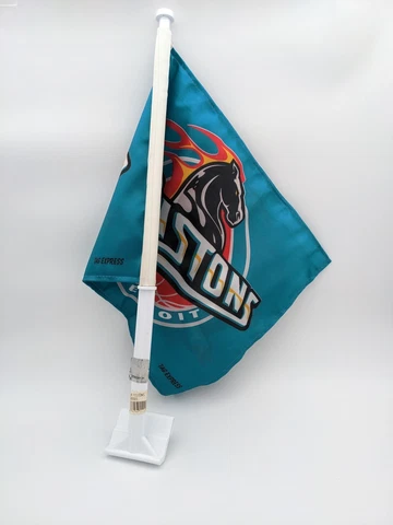 Detroit Pistons NEW VINTAGE 90’s Teal Logo Team Car Flag NBA Retro 15" x 11.5" Cover
