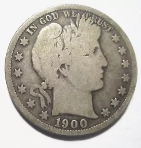 1900-s Barber Half Dollar VERY GOOD - Picture 1 of 4