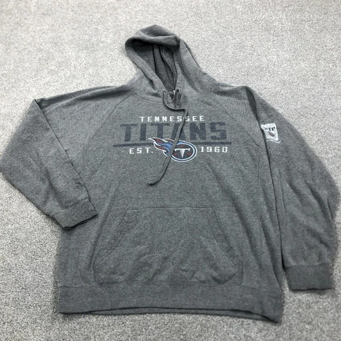 Tennessee Titans Hoodie Men Large Gray Pull Over Sweatshirt Sweater Adult Faded Cover