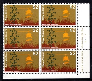 New Zealand 1970 Pictorials - $2 Agricultural Technology Plate 1111 Block MNH - Picture 1 of 1