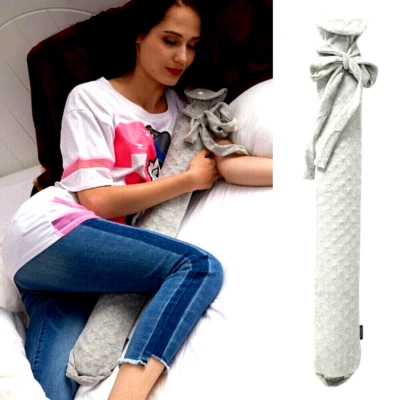 Extra Long XL Hot Water Bottle With Knitted Removable Cover **QUICK DISPATCH** - Image 1 of 4