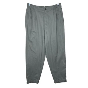 Vintage 90s Liz Claiborne LizSport Pleated High Waisted Gray Chino Pants 14P - Picture 1 of 6