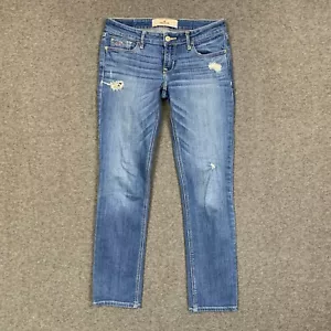 Hollister Jeans 3S Womens Slim Straight Distress Blue Rise Stretch 26x31 (27x29) - Picture 1 of 12