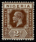 NIGERIA GV SG20, 2d chocolate, LH MINT.