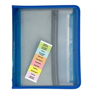 C-Line Expanding File Zippered Binder, Blue, 2" x 11" x 13 1/2" - Picture 1 of 8