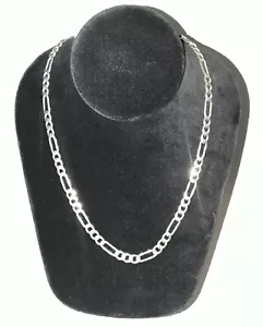 Italian Sterling Silver Italy 925 Figaro Link Italian Chain Necklace Heavy 39g - Picture 1 of 4