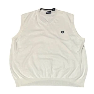Chaps Cotton V-Neck Golf Vest Sweater Cream Mens XXL Classic Grand dad - Picture 1 of 11