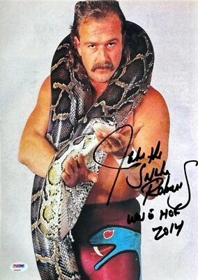 Jake 'The Snake' Roberts 签名 11x14 照片 WWE,WWF 'HOF 2014' PSA 8A46794 — 第 1/2 张图片