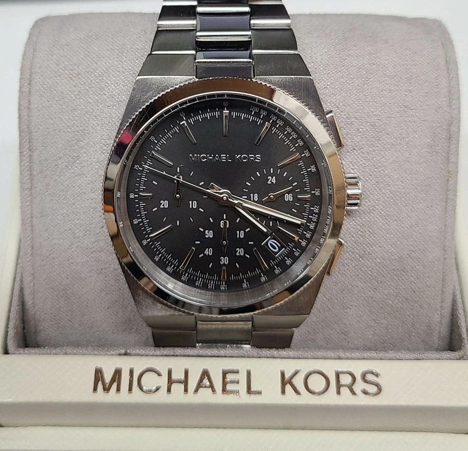 Reloj para hombre Michael Kors cronógrafo Channing esfera negra acero inoxidable MK6054 Foto 1 de 1