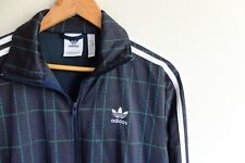 Adidas Originals TT jacket Tartan check AOP blue green M trefoil 2019 VGC
