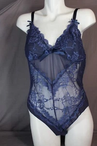 Lencería Real Mujer Azul Marino Transparente Ropa de Dormir Body Top Talla 1X - Imagen 1 de 8