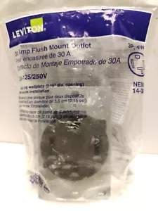 Leviton 30 Amp Flush Mount Outlet -30A 125/250V -4 Prong - Picture 1 of 6