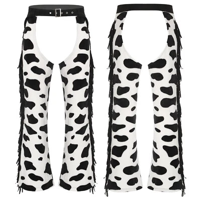 Para hombres Pantalones de Franela Estampado de Vaca Flecos Motocicleta Vaquero Gorras Disfraz con disfraces Foto 1 de 3