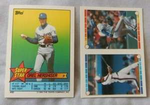 1989 Topps Super Star Sticker #60 Orel Hershiser  - Sticker #68 #206