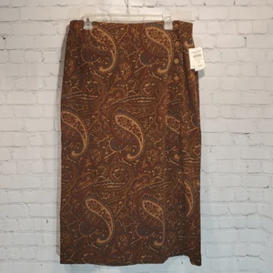 Coldwater Creek petite L paisley moleskin wrap skirt NWT - Picture 1 of 11