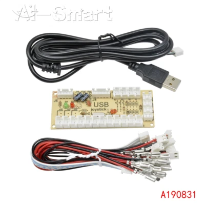 USB Arcade Encoder Zero Delay PC to Joystick 5Pin MAME Sanwa Push Button +Cables