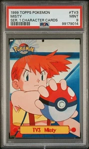 1999 Topps Pokemon Series 1 MISTY #TV3 GREEN LOGO Rare - PSA 9 - Picture 1 of 2