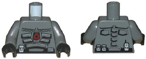LEGO Minifigura Gris Azulado Oscuro Circuitos Torso Armadura Corporal Esqueleto Policía Espacial Foto 1 de 1