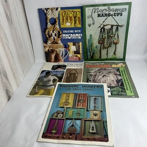 Lot of 5 Vintage 1970s Macrame Pattern Books Plant Hangers Home Decor and More - Picture 1 of 10
