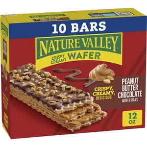 Nature Valley Wafer Bars Peanut Butter Chocolate Flavored Snacks 10 Bars 13 OZ - Picture 1 of 8