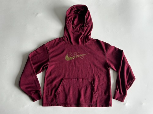 VETEMENTS Felpa con cappuccio Nike Sportswear Icon Clash Funnel donna piccola bordeaux tasca canguro