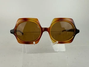 Vintage 70s 80s Hexagonal Frames Sunglasses * Retro Mod Granny Boho - Picture 1 of 6