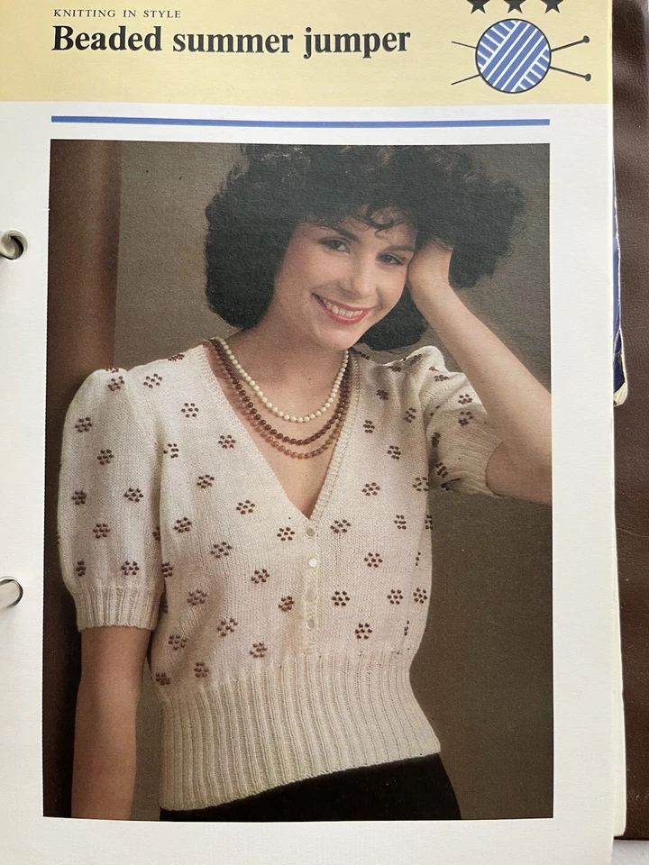 Original Knitting Pattern - Ladies Beaded Summer Jumper Sweater - Image 1 of 1