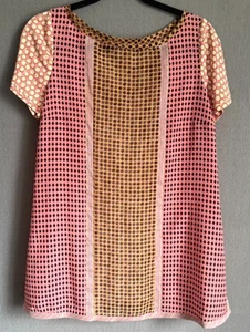 Blusa Tessuto Della Memoria Mujer Pequeña Multicolor Estampado Geométrico Top Informal - Imagen 1 de 14