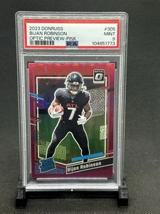 Vista previa óptica Panini Donruss 2023 clasificación Rookie rosa #305 Bijan Robinson PSA 9 - Imagen 1 de 2