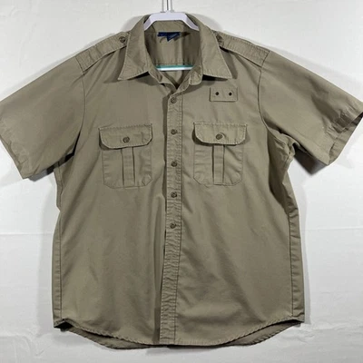 Propper Shirt Mens XL Khaki Short Sleeve Pockets Uniform Work Shirt - Image 1 of 4