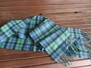 James Pringle Weavers Wolle kariert Fransen Schal Schottland 63"x 9,5 blau schwarz grün - Bild 1 von 9