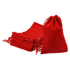 Velvet Drawstring Bags 5.12X7.09 Inch Gift Bags Jewelry Pouches Dark Red 10Pcs