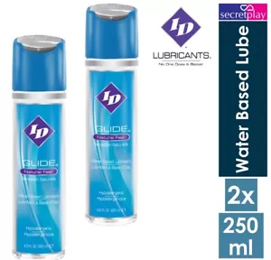 2 x ID Glide Water Based Lube Lubricants | Natural Feel Lubes 250 ml / 8.5 Fl Oz - Bild 1 von 6