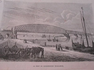 Gravure 19èm - Le Pont de Kuilenbourg Hollande - Picture 1 of 1