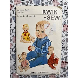 Kwik Sew Sewing Pattern 444 Infants Coveralls Size 0-12 Months FF UNCUT - Picture 1 of 2