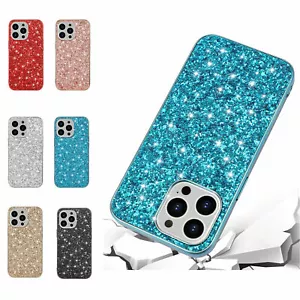 Luxury Bling Glitter Cover Back Case For 11 12 13 14 15 Pro Max XR XS 7 8 SE - Picture 1 of 18