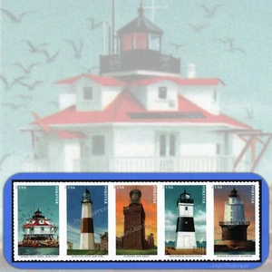 2021 MID ATLANTIC LIGHTHOUSES Strip of 5 MINT Stamps in random order #5621-5625a - Picture 1 of 2