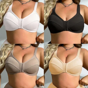 Front Fastening Ladies Bras Wireless Brassiere Leisure Sexy Breathable Underwear - Picture 1 of 17