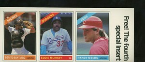 1991 UNCUT PANEL BASEBALL CARDS MAGAZINE '66 TOPPS REPRINT EDDIE MURRAY