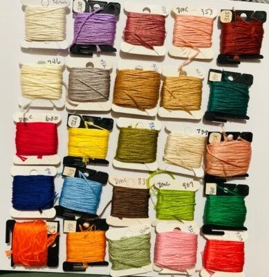 DMC Embroidery Floss Lot of 25 Carded Assortment #23 - Image 1 of 4