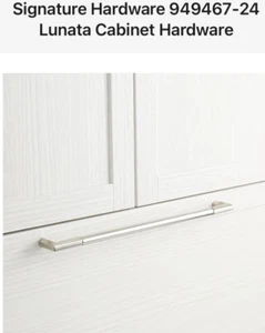 Signature Hardware 24” Lunate Solid Brass Appliance Pull, Brushed Nickel - Picture 1 of 5