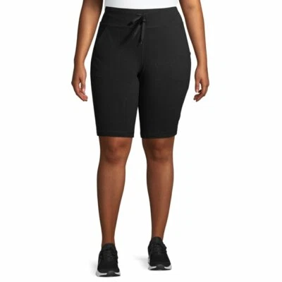 Bermudas cortas para mujer Athletic Works talla grande 12" NEGRAS TALLA L --R6-- Foto 1 de 4