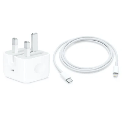 GENUINE Apple iPhone 11 12 13 14 Mains Fast 20W Charger Adaptor & USB Cable - Image 1 of 4