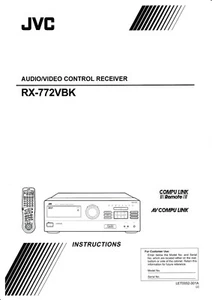 Manual de instrucciones Instruction Book para JVC RX-772 - Imagen 1 de 1