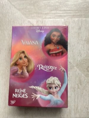 coffret 3 Dvd Disney Vaiana Raiponce La Reine Des Neiges Neuf  - Photo 1/3