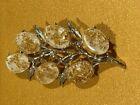 Lucite Gold leaf flake Brooch Pin Vintage