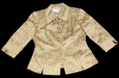 Doncaster Formal Dress Women's Blazer Jacket SIZE 6 Gold Wool Blend Lined - Image 1 of 4