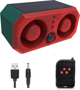 Solar Outdoor Motion Sensor Alarm-13 Sounds Including Dog Barking&Gunshot,2*130D - Picture 1 of 12